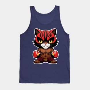 Cat boxer in red gloves Tank Top